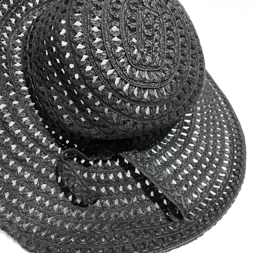 Scala Wide Brim Crochet Paper Straw Sun Hat - Picture 7 of 10